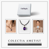 Colier Ametist Fatetat Oval - Claritate Mentala si Echilibru