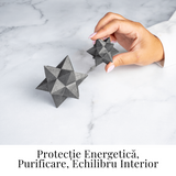 Merkaba din Shungit Natural 7.8 cm – Stea Sacra de Protectie Energetica si Armonie Interioara