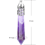 Colier cu pandantiv hexagonal din cristal Ametist - O piatra puternica si protectoare, elibereaza stresul si calmeaza emotiile