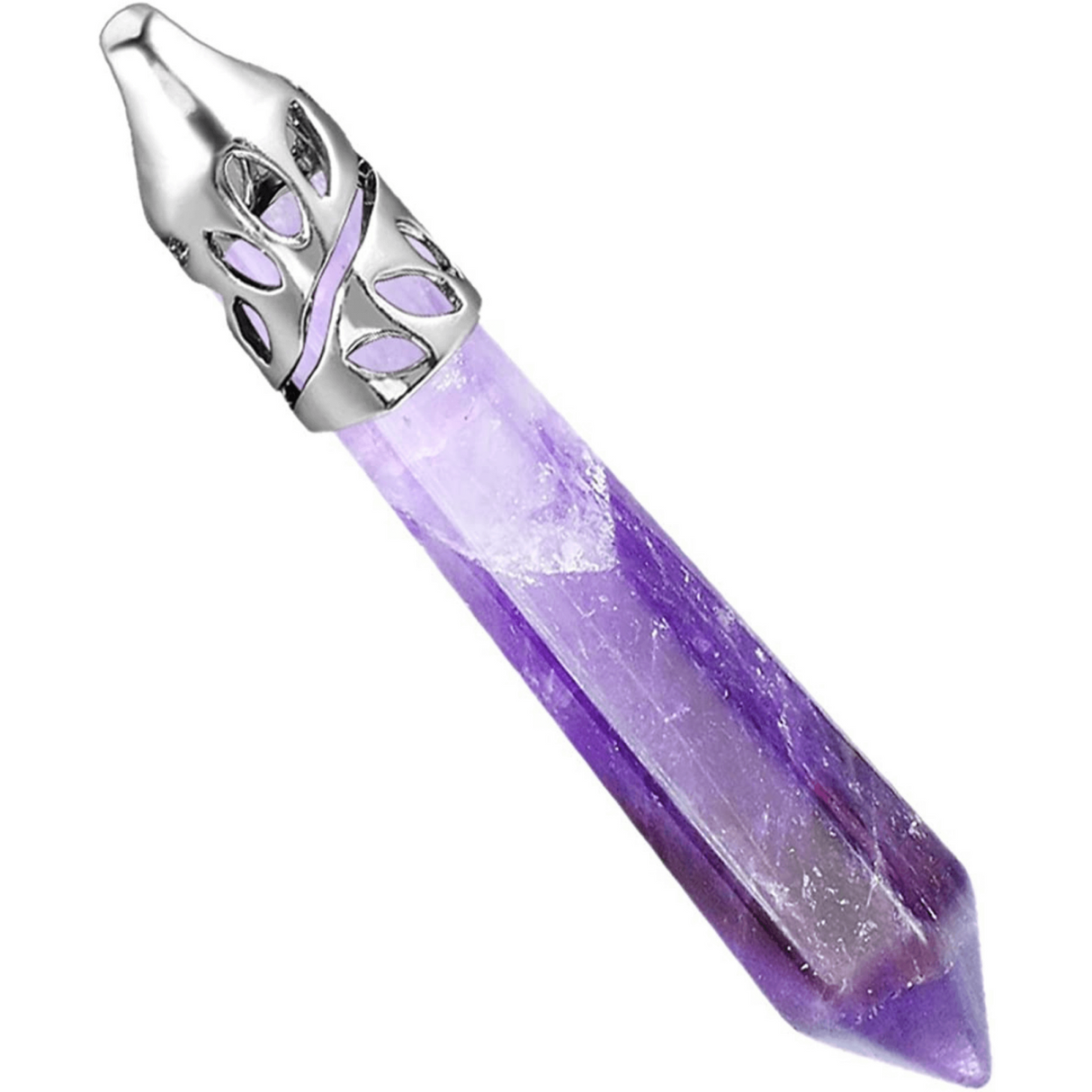 Colier cu pandantiv hexagonal din cristal Ametist - O piatra puternica si protectoare, elibereaza stresul si calmeaza emotiile