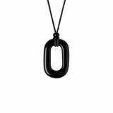 Colier cu Pandantiv Oval din Obsidian Natural - Piatra Protectoare