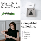 Colier cu Pandantiv Triunghiular din Shungit Natural - Protectie Energetica si Echilibru Interior
