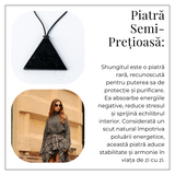 Colier cu Pandantiv Triunghiular din Shungit Natural - Protectie Energetica si Echilibru Interior