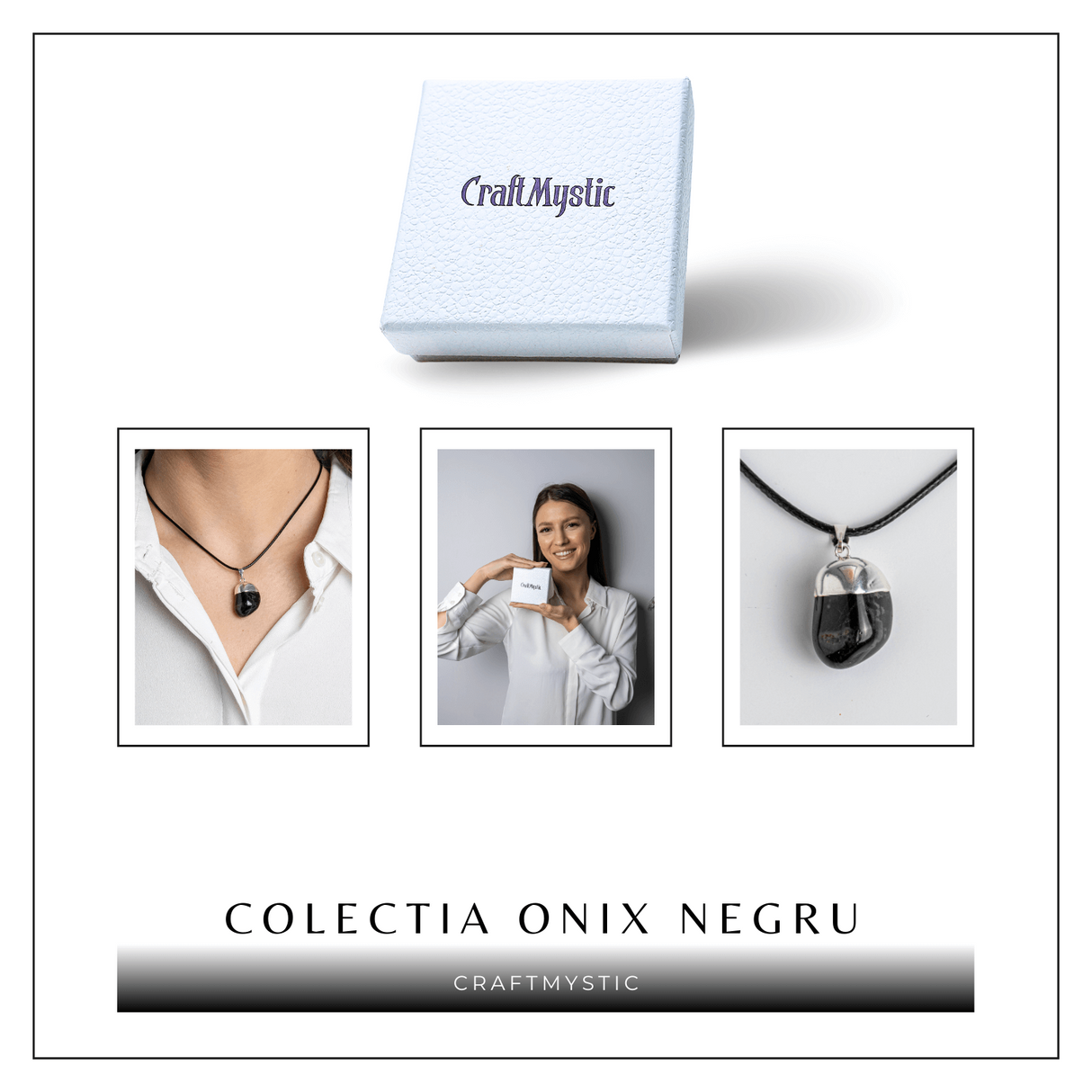 Colier cu Piatra Rulata de Onix Natural - Protectie si Forta