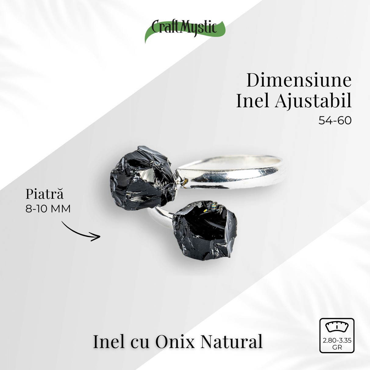 Simplitate cu vibratie puternica - Inel din dublu onix natural
