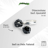 Simplitate cu vibratie puternica - Inel din dublu onix natural