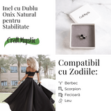 Simplitate cu vibratie puternica - Inel din dublu onix natural