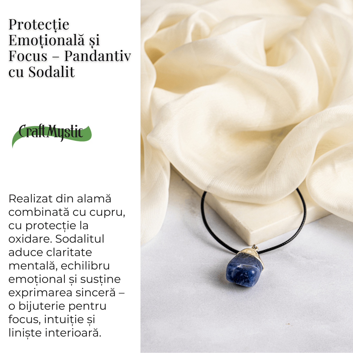 Protectie Emotionala si Focus - Pandantiv cu Sodalit