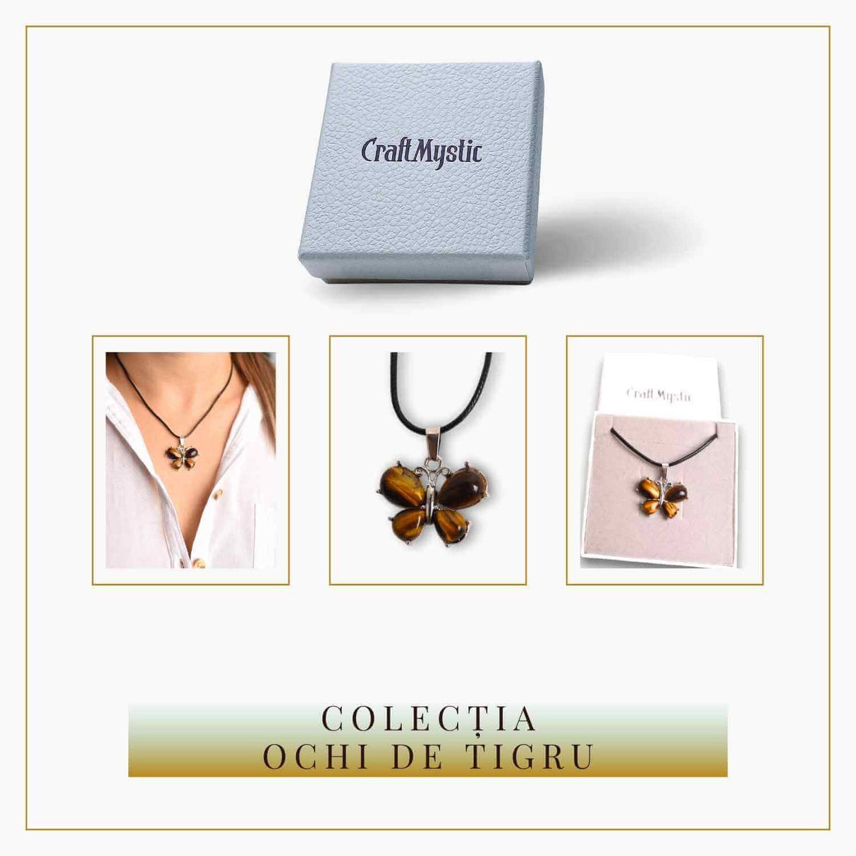 Colier ajustabil fluture cu ametist - Protecție și Eleganță