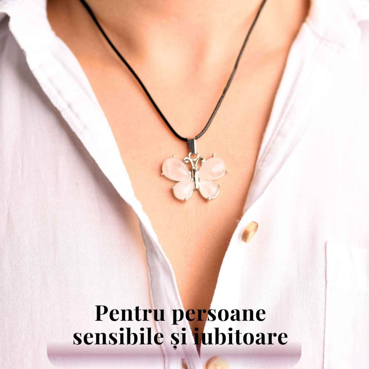 Colier ajustabil fluture cu ametist - Protecție și Eleganță