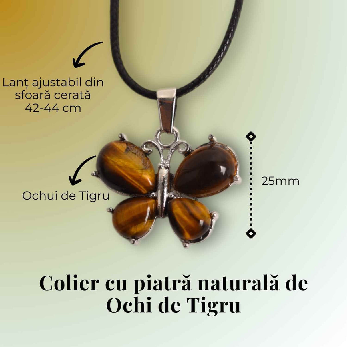 Colier ajustabil fluture cu ametist - Protecție și Eleganță