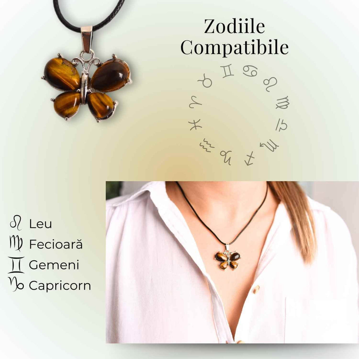 Colier ajustabil fluture cu ametist - Protecție și Eleganță
