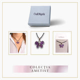 Colier ajustabil fluture cu ametist - Protecție și Eleganță