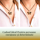 Colier ajustabil fluture cu ametist - Protecție și Eleganță