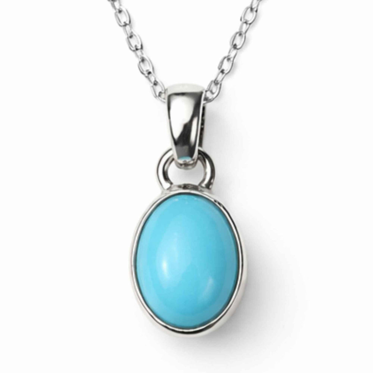 Colier Argint 925 cu Turcoaz Natural Oval – Echilibru si Energie Pozitiva
