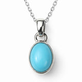 Colier Argint 925 cu Turcoaz Natural Oval – Echilibru si Energie Pozitiva