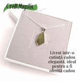 Colier din argint 925 cu moldavit natural, 2.62 gr- Claritate mentala si evolutie spirituala