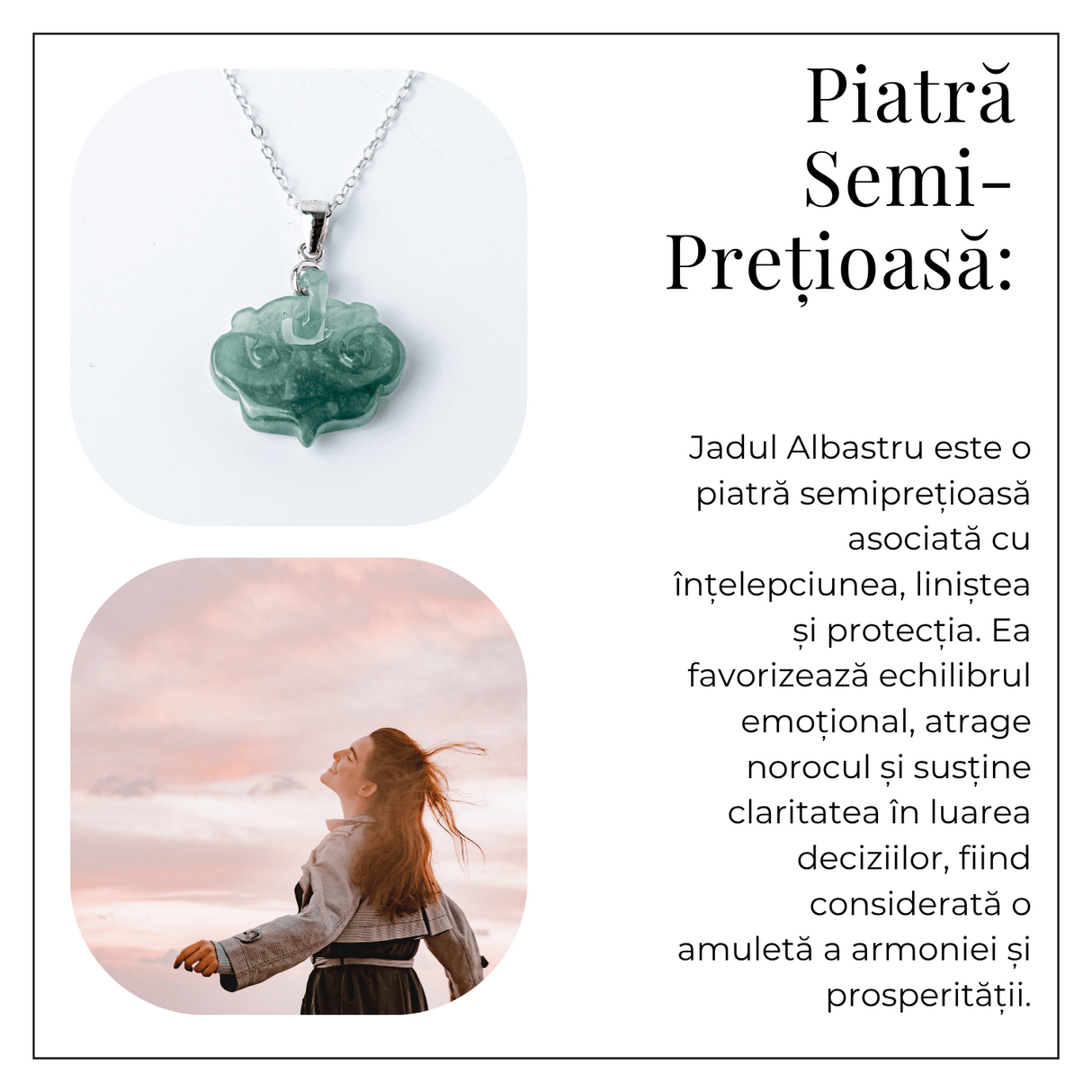 Colier Argint 925 cu Jad Albastru Sculptat Pixiu - Protectie, Echilibru si Prosperitate Interioara