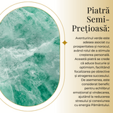 Colier Ajustabil Handmade cu Aventurin Verde \\"Strop de Ploaie\\" - Maro, Lungime Maxima 45 cm