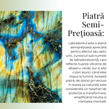 Colier Auriu Ajustabil cu Pandantiv Labradorit Lacrima pentru Protectie