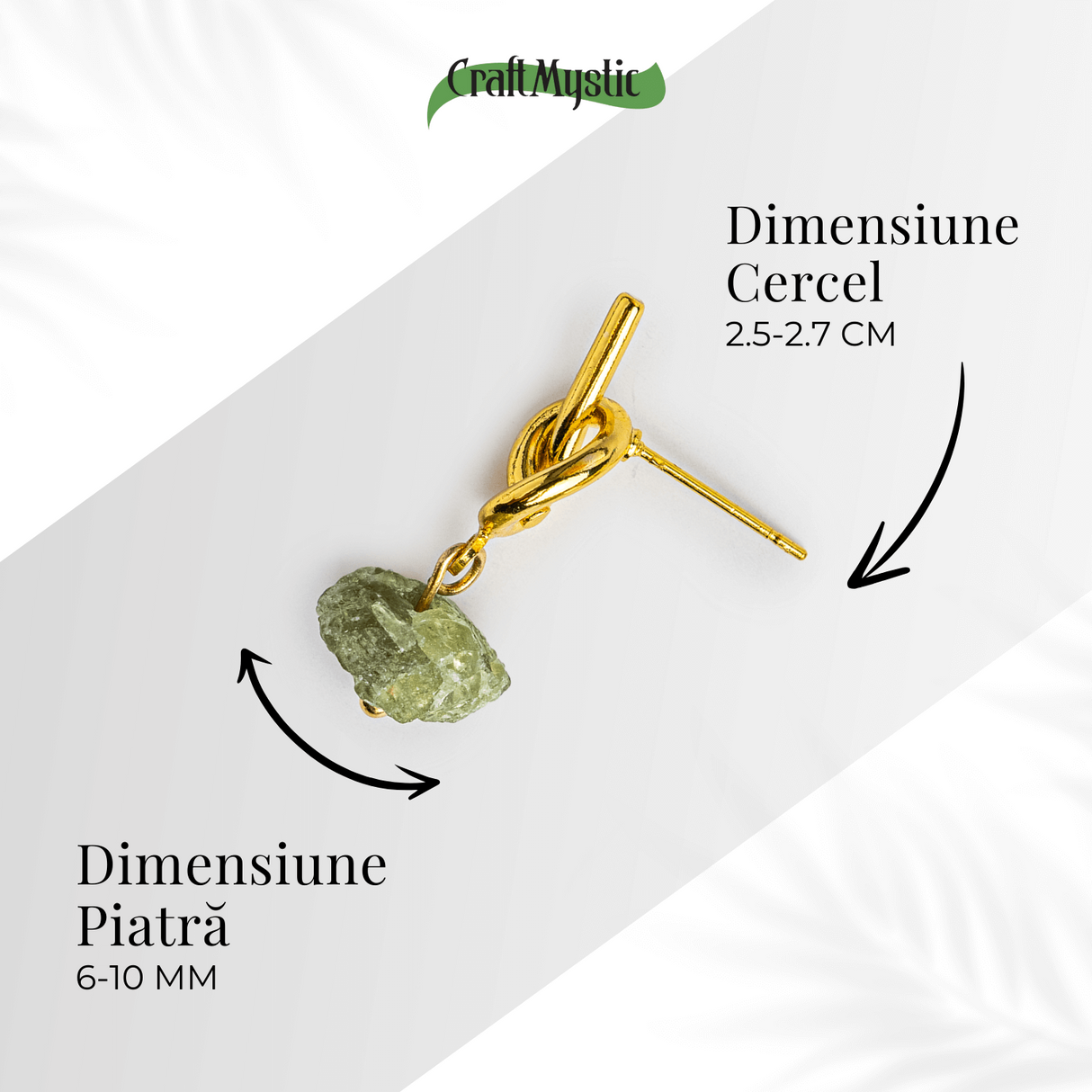 Prosperitate si Vibratie Pozitiva - Cercei cu Peridot Natural