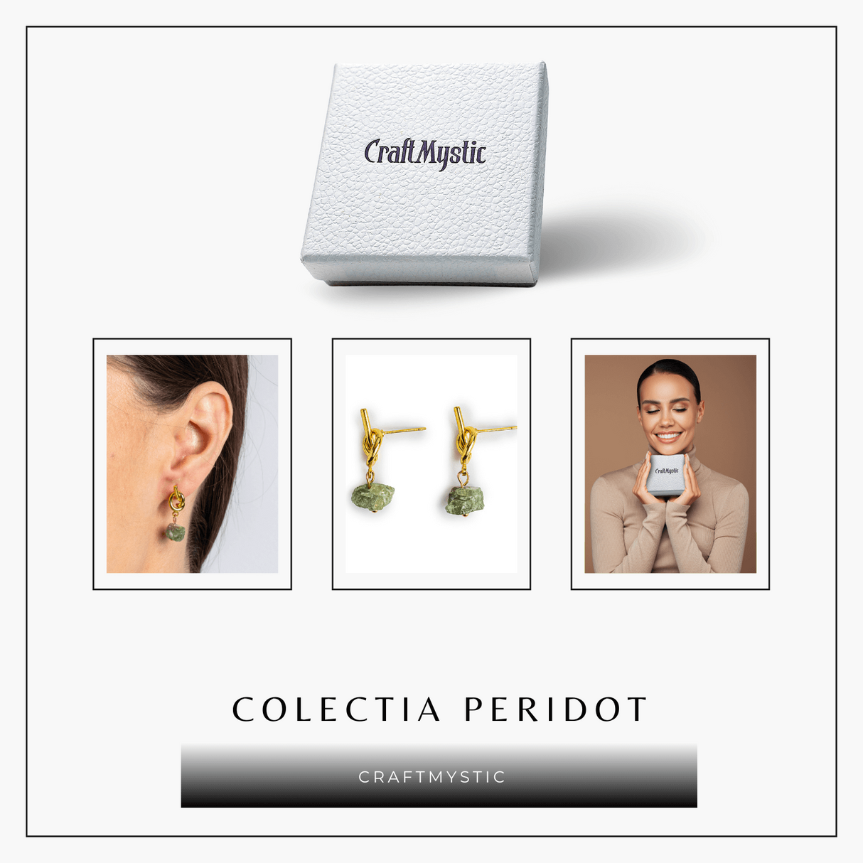 Prosperitate si Vibratie Pozitiva - Cercei cu Peridot Natural