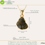 Colier Delicat cu Moldavit Natural si Argint Placat cu Aur 18k - Energie si Stil