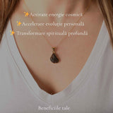 Colier Delicat cu Moldavit Natural si Argint Placat cu Aur 18k - Energie si Stil