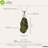 Colier Moldavit Brut Neuniform Argint 925 – Energie si Claritate Interioara
