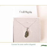Colier Moldavit Brut Neuniform Argint 925 – Energie si Claritate Interioara