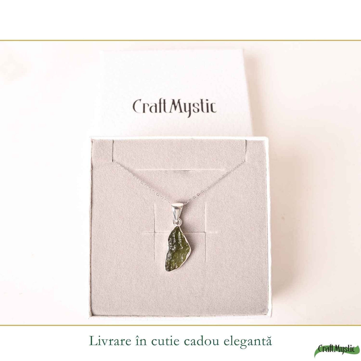 Colier Moldavit Brut Neuniform Argint 925 – Claritate si Transformare Interioara