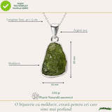 Colier Moldavit Brut Neuniform Argint 925 – Energie Intensa si Claritate