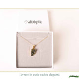 Colier Moldavit Brut Neuniform Argint 925 Placat Aur – Energie si Transformare Interioara