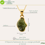 Colier Moldavit Brut Neuniform Argint 925 Placat cu Aur – Transformare si Energie Autentica