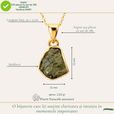 Colier Moldavit Brut Neuniform Argint 925 Placat cu Aur – Claritate si Energie Interioara
