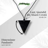 Colier cu Pandantiv Triunghiular din Shungit Natural - Protectie Energetica si Echilibru Interior