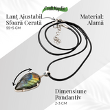 Colier cu Labradorit Natural în Forma de Picatura - Protectie, Intuitie si Stralucire Irizata