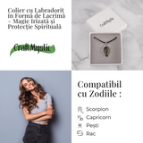 Colier cu Labradorit Natural în Forma de Picatura - Protectie, Intuitie si Stralucire Irizata