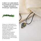 Colier cu Labradorit Natural în Forma de Picatura - Protectie, Intuitie si Stralucire Irizata