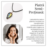 Colier cu Labradorit Natural în Forma de Picatura - Protectie, Intuitie si Stralucire Irizata
