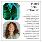 Colier protectie si echilibru emotional - Malachit si Crisocola montura Argint 925 8.35 gr