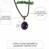 Colier Ametist Fatetat Oval Floare - Eleganta si Calm Interior
