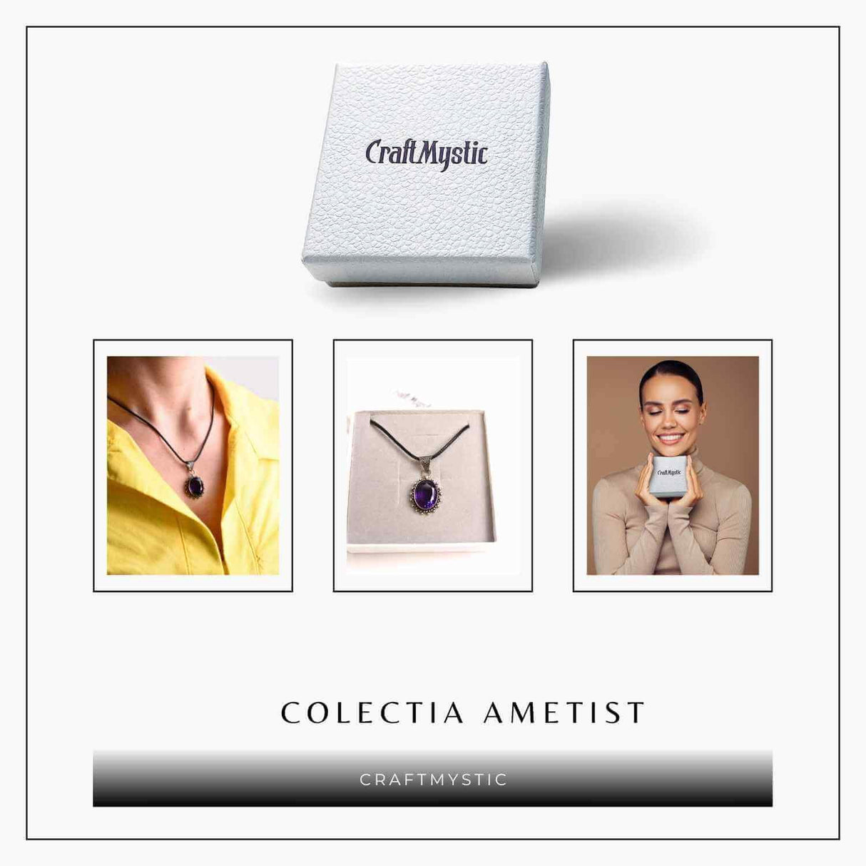 Colier Ametist Fatetat Oval Floare - Eleganta si Calm Interior