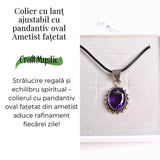 Colier Ametist Fatetat Oval Floare - Eleganta si Calm Interior