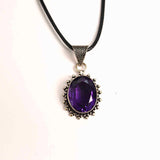 Colier Ametist Fatetat Oval Floare - Eleganta si Calm Interior