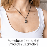 Colier ajustabil cu pandantiv oval din Labradorit Natural - Intuitie si Protectie Energetica