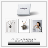 Colier Stea din Obsidian de Gheata Natural cu Snur Reglabil - Protectie si Claritate Interioara