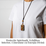 Colier Thangka Nepalez din Lemn de Abanos cu Vasul Abundentei - Protectie Spirituala si Echilibru Interior