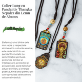 Colier Thangka Nepalez din Lemn de Abanos cu Vasul Abundentei - Protectie Spirituala si Echilibru Interior