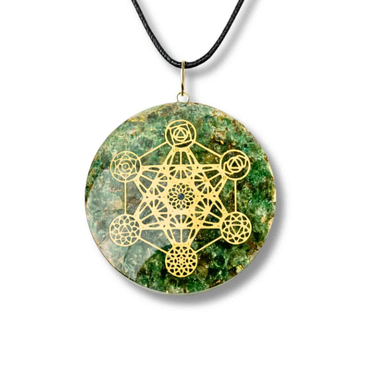 Pandantiv Orgon Verde cu Simbol Metatron - Protectie Energetica, Echilibru si Conexiune Sacra